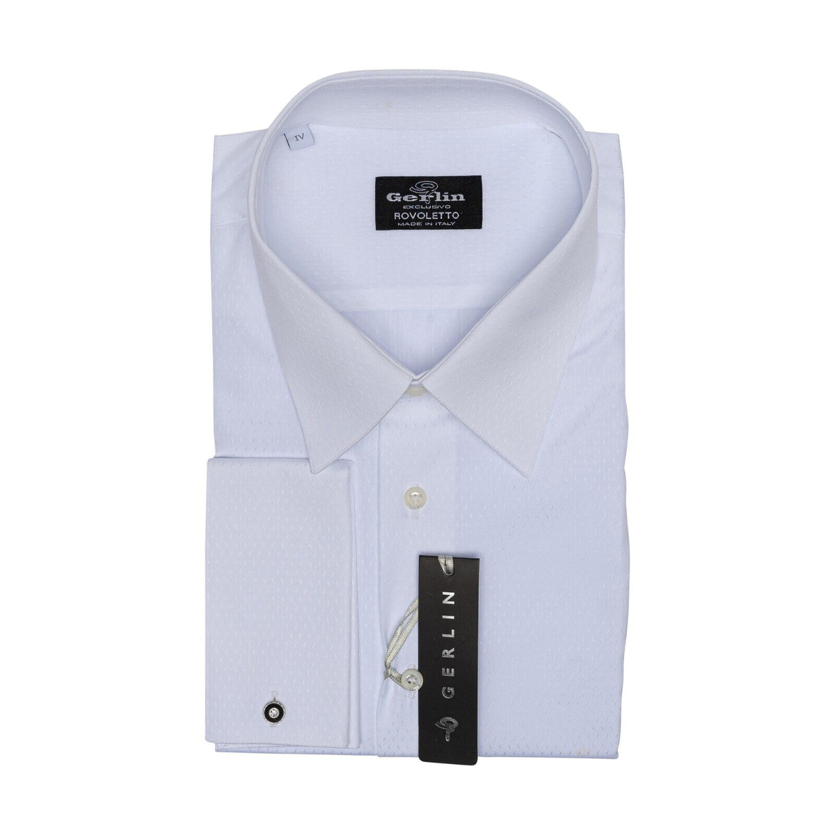 690$ ITALIAN LUXURY GERLIN Shirt White Jacquard Cotton 5B ZILLI