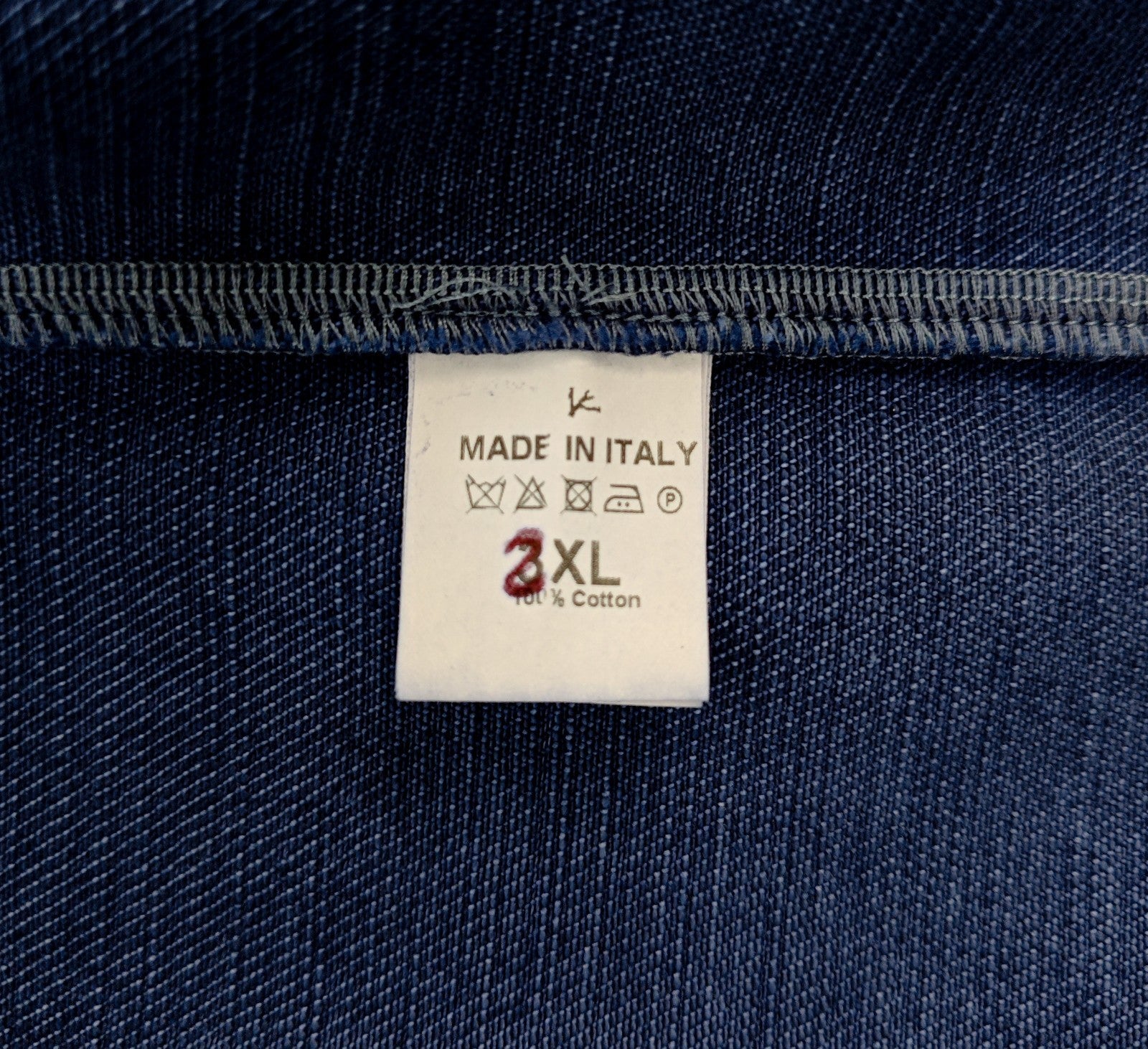 $1450 ISAIA NAPOLI Blue Hand-Sewn Overshirt Jacket Denim Cotton Size 2XL