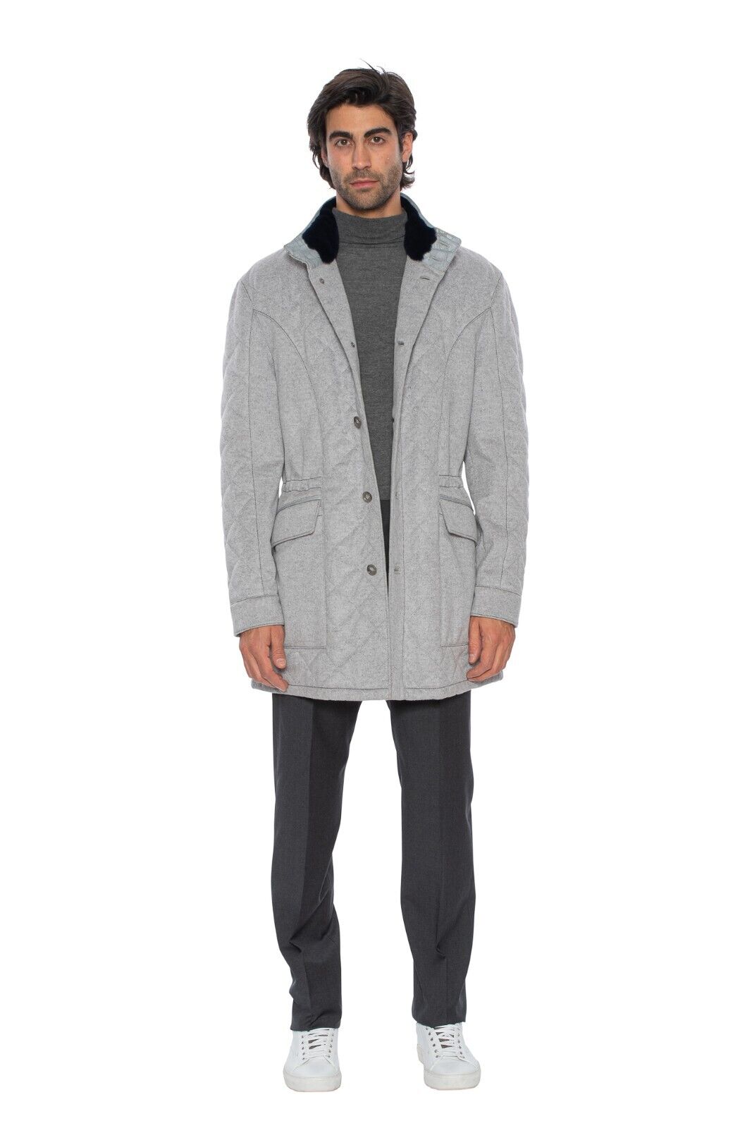 11K HETTABRETZ Jacket Coat 100% Cashmere / Alligator / Mink / SilK 40 US / 50 EU