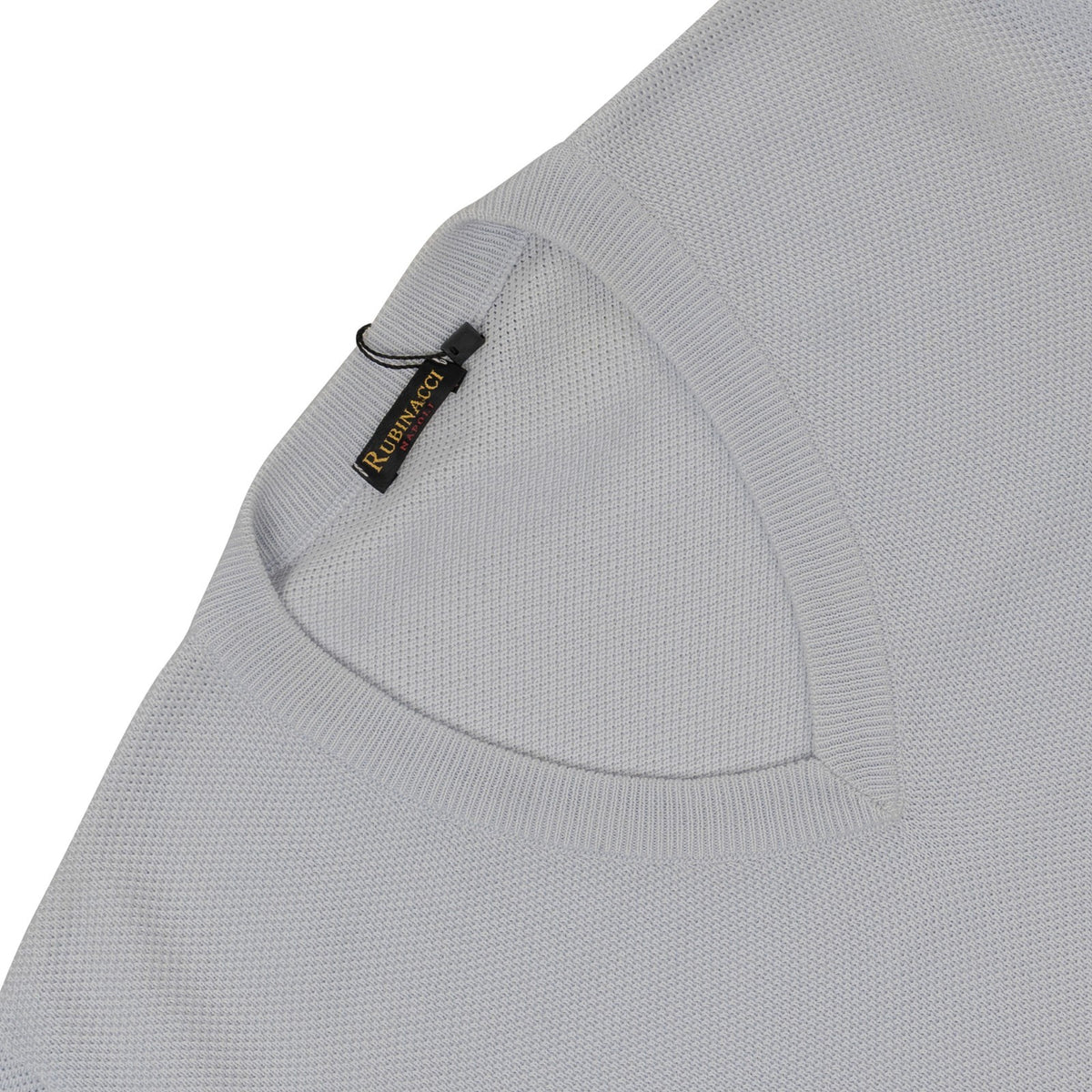420$ RUBINACCI NAPOLI Ice Blue Sweater V-Neck Knit Cotton