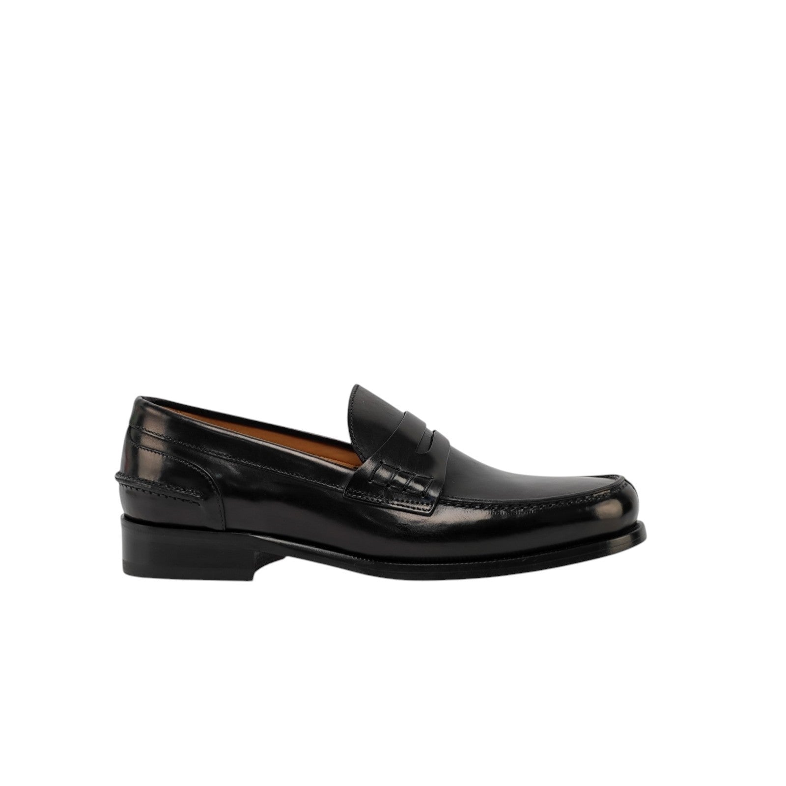 $1200 TESTONI "Trento" Loafer Shoes Antique Lux Calf Black