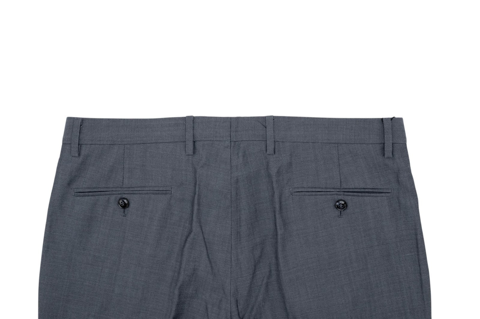 1600$ GIORGIO ARMANI Black Label Dress Pant Fine Wool Bluish Grey 36 US 52 IT
