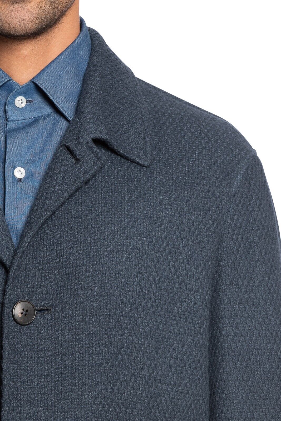 $1650 BOGLIOLI MILANO "DUSTER" Blue Coat Wool Knit 38 US / 48 EU