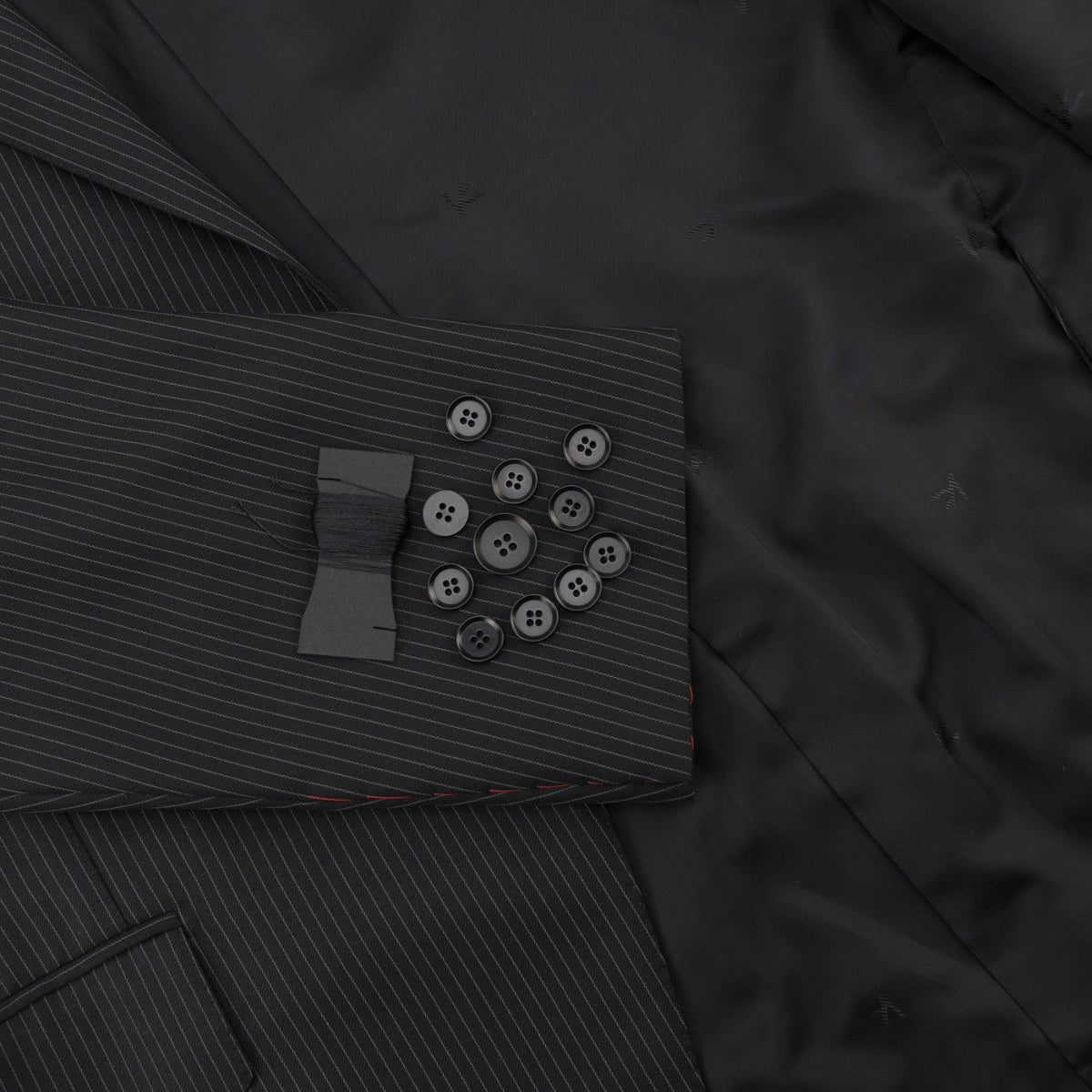 $6600 ISAIA NAPOLI "Marechiaro" Black Suit Fine Wool 4 Season 46 US / 56 EU 8R