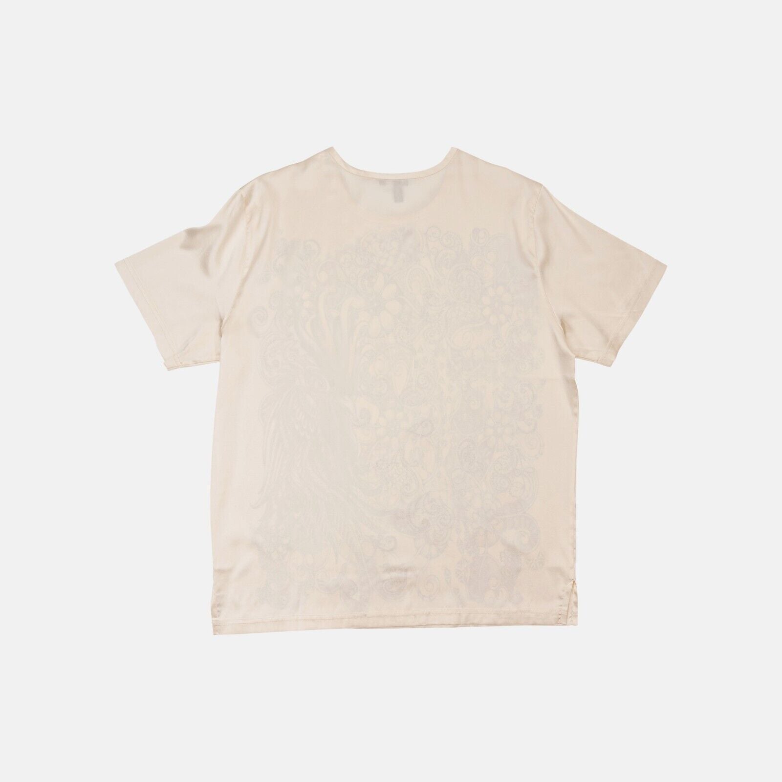 750$ LUXURY FABIO CAVIGLIA T-Shirt "Rooster" 100% Silk COMO STRETCH Size L
