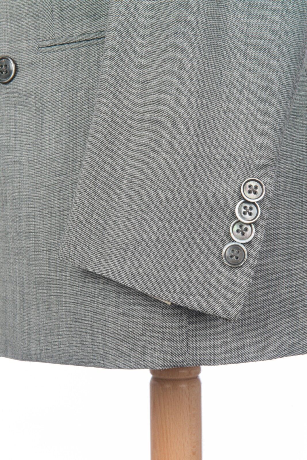 $4590 D'AVENZA Grey Wool Double Breasted Suit Hand-Sewn in Italy 40 US / 50 EU