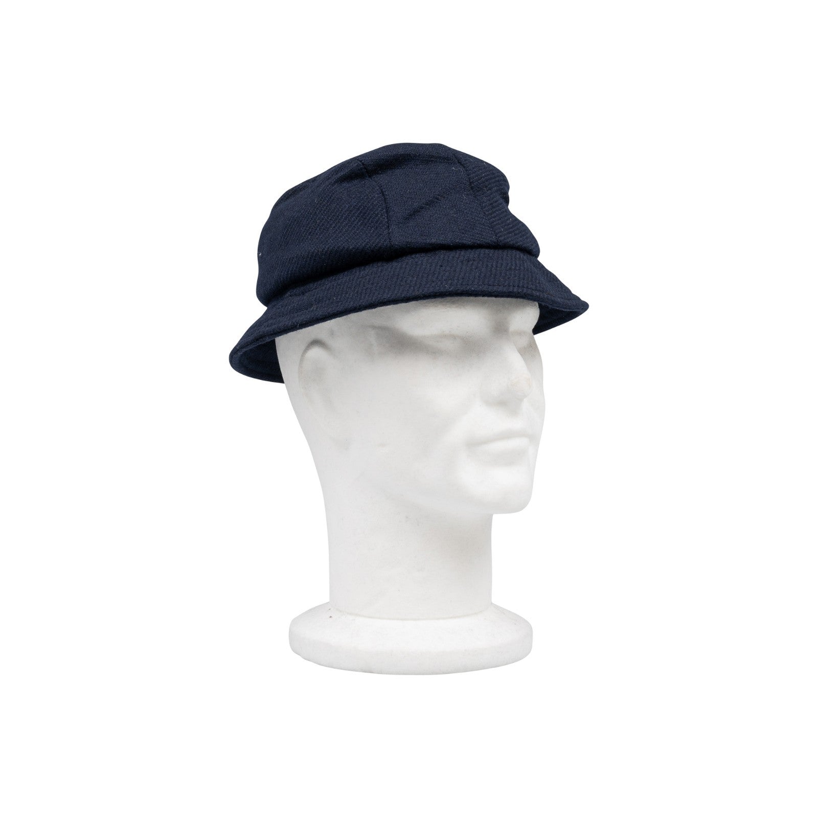 250$ RUBINACCI NAPOLI Blue Made in England Wool Diagonal Bucket Hat