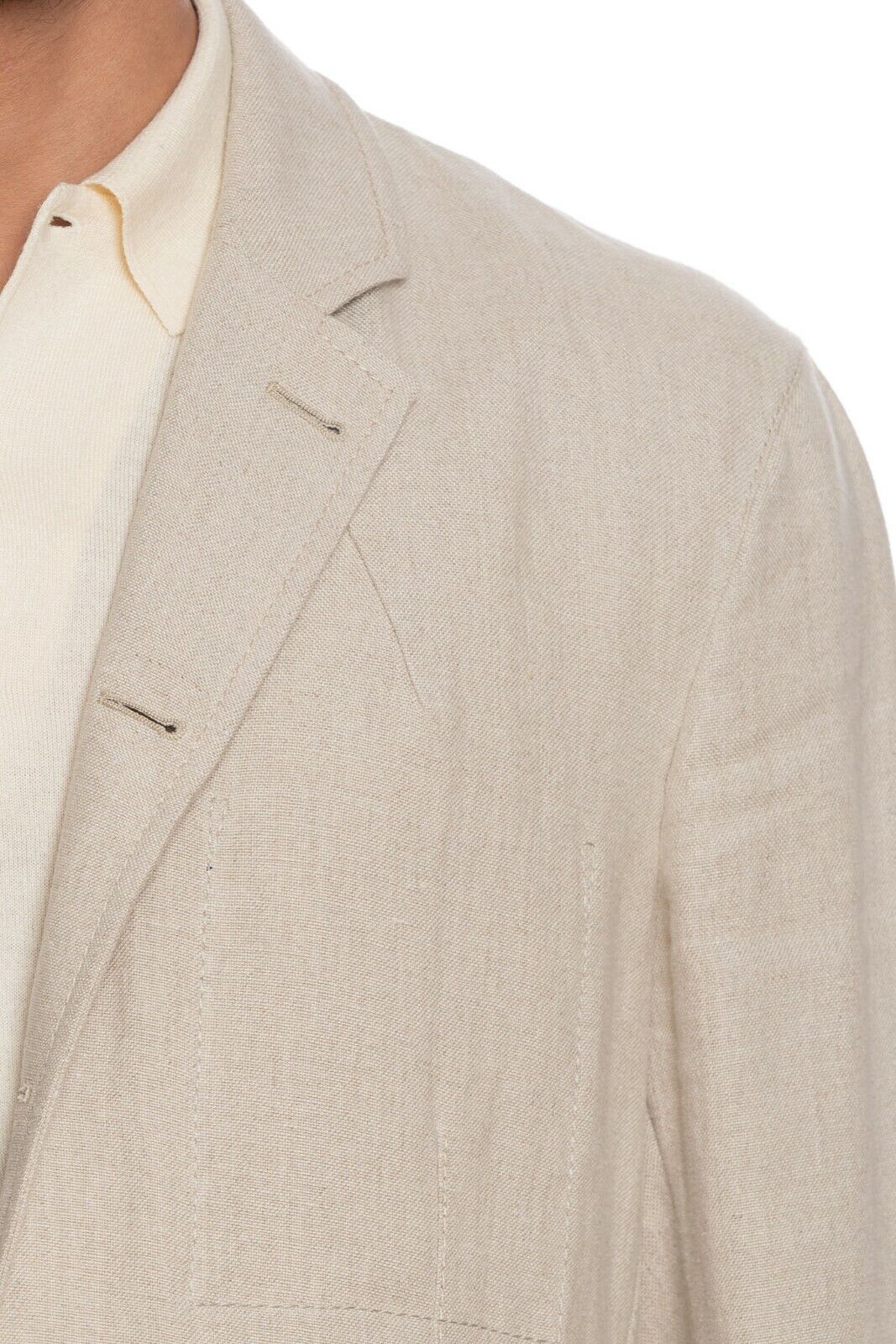 1800$ BELVEST Jacket Beige Solid Pure Washed Linen Drop 8 JACKETINTHEBOX Edition