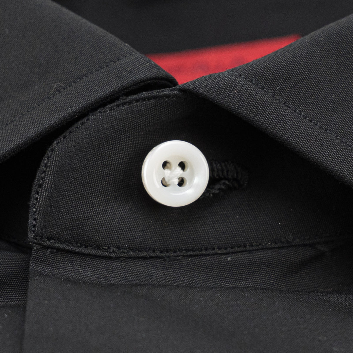 730$ ISAIA NAPOLI Black Hand-Sewn Dress Shirt Fine Cotton