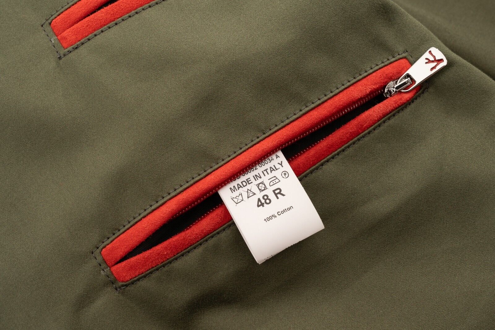$3200 ISAIA Green Belted Safari Zip Jacket Lux Cotton 38 US / 48 EU Slim Fit