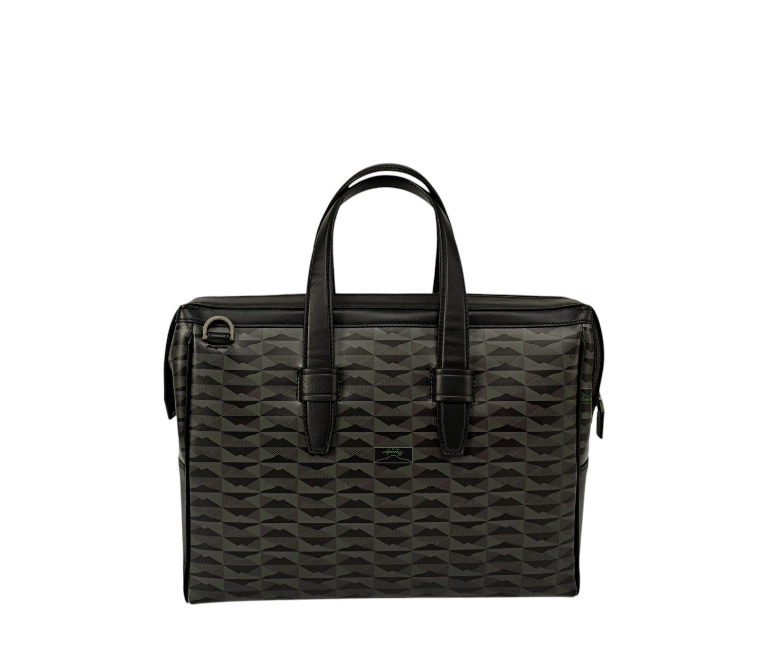 1250$ PINEIDER FIRENZE 1774 "New Empress" Calf PC Briefcase Bag Black / Green