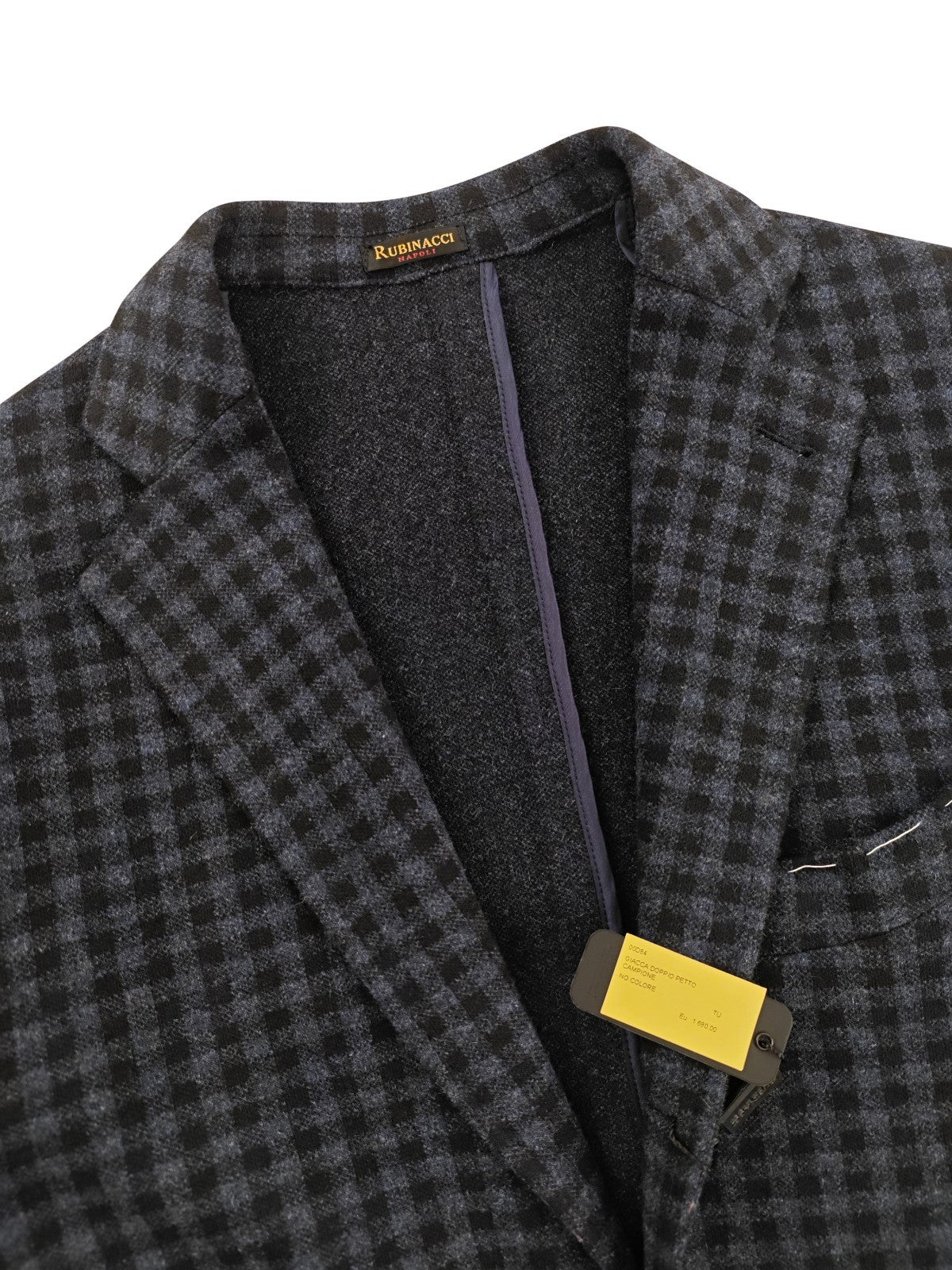 $1940 RUBINACCI NAPOLI Blue Checks Jacket Blazer Wool / Cashmere 40 US / 50 EU