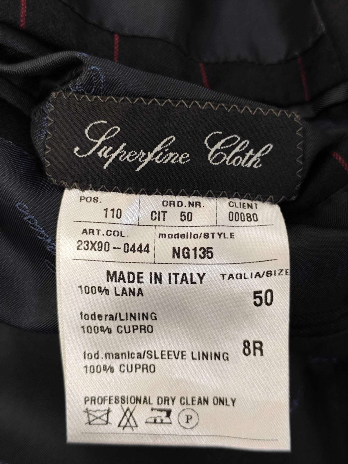 $1800 RAFFAELE CARUSO Blue Navy Striped Suit SuperFine Wool 40 US / 50 EU 8R