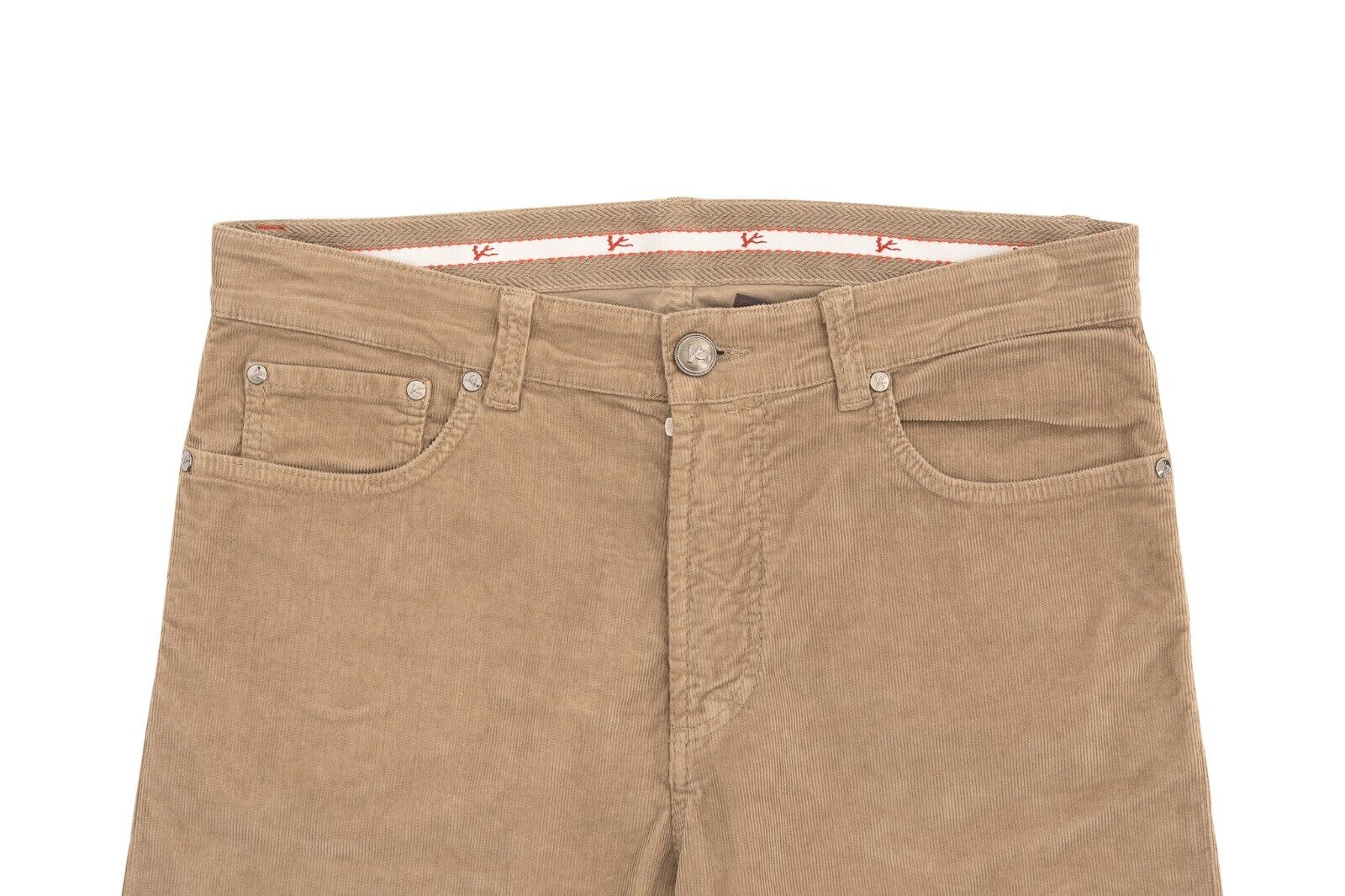 690$ ISAIA NAPOLI Beige 5 Pockets Trousers Pant Corduroy Cotton