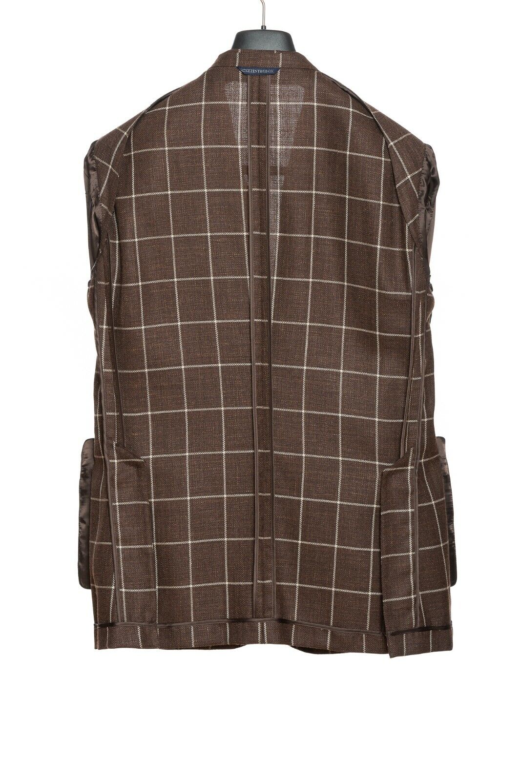 2200$ BELVEST Jacket Brown Checks Wool Silk Linen Drop 7 JACKETINTHEBOX Edition