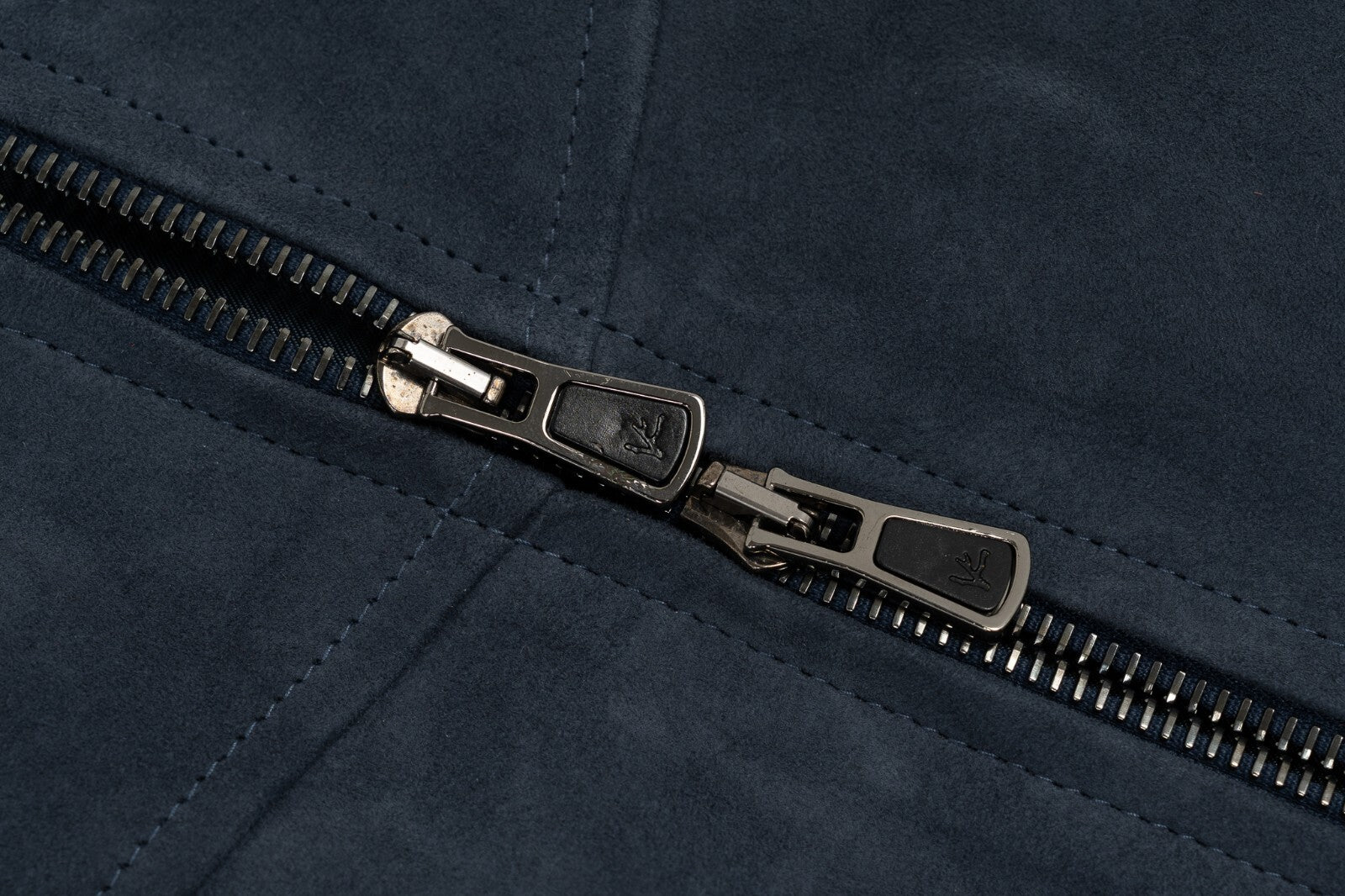 $5800 ISAIA NAPOLI Slate Blue Bomber Jacket 100% Lambskin Leather 38 US / 48 EU