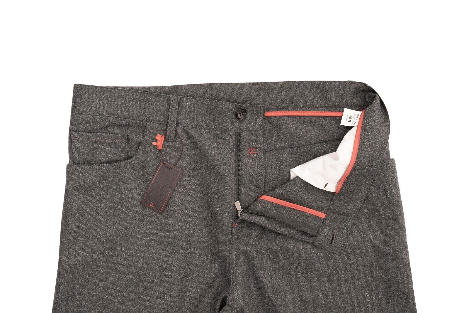 750$ ISAIA NAPOLI Gray 5 Pockets Short Pant Wool 34 US / 50 EU - Regular