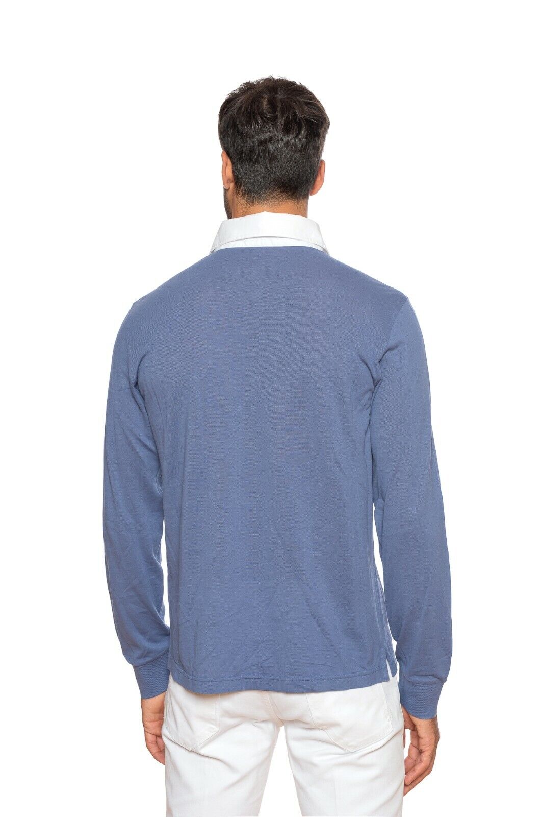 Luxury Knitwear FIORONI CASHMERE by Attolini Polo Cotton Indigo 40 US / 50 EU