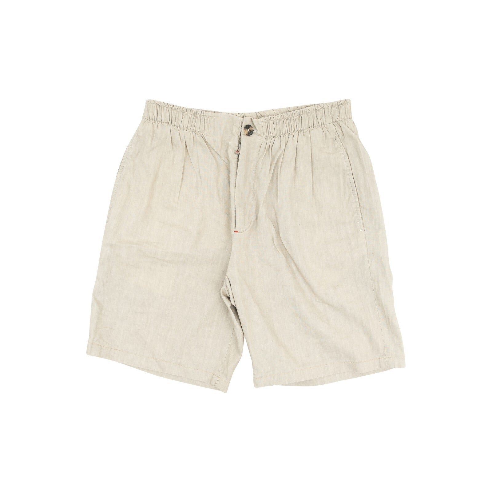 750$ ISAIA NAPOLI Ivory Elastic Band Short Pant Wool / Linen 32 US / 48 EU