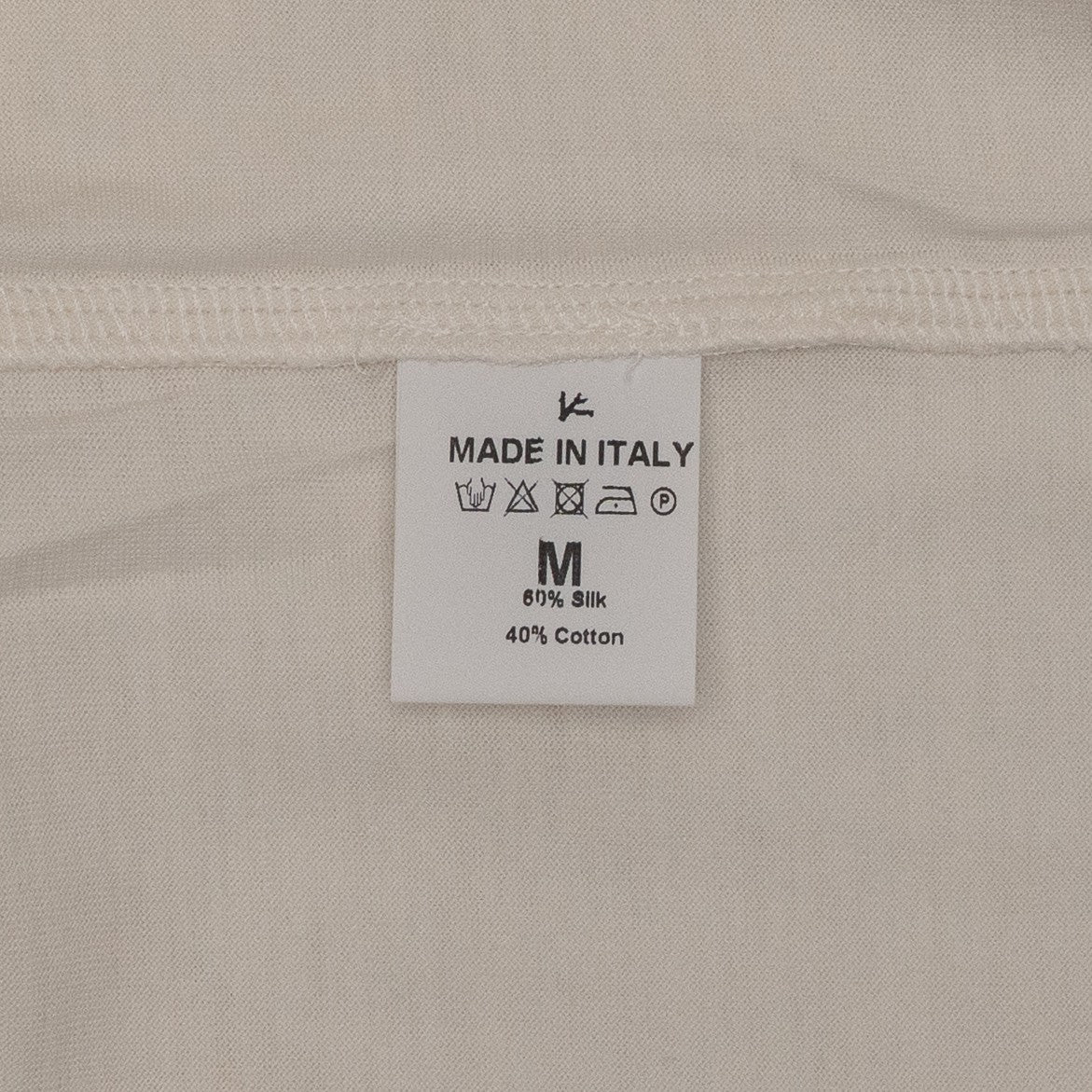 595$ ISAIA NAPOLI Ivory Handmade T-Shirt Jersey Cotton - Silk Size M