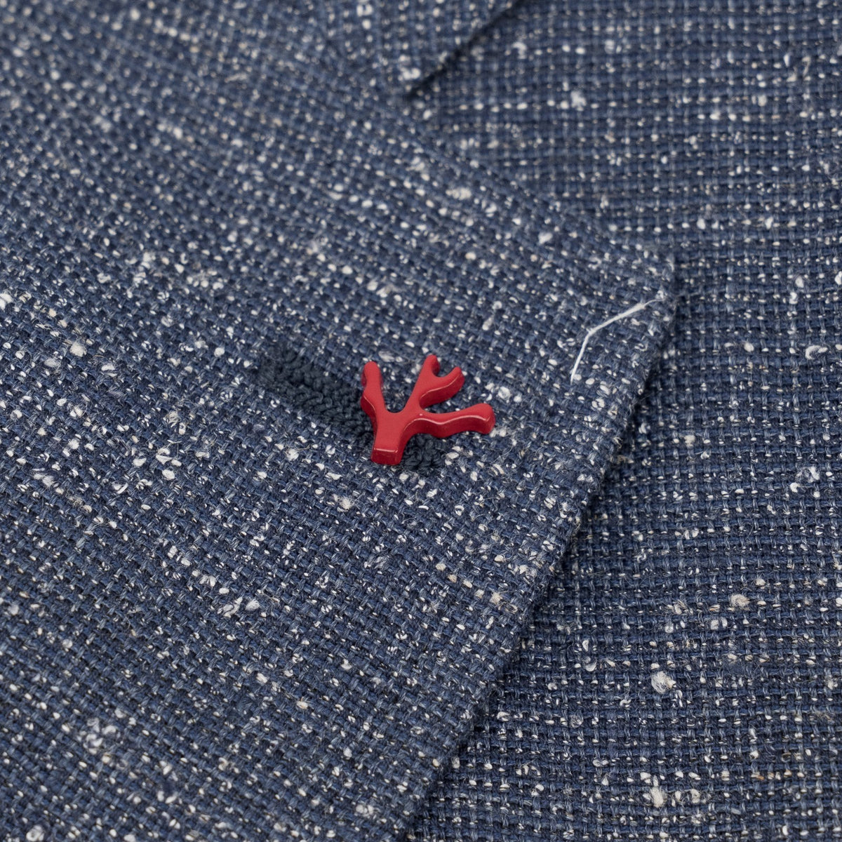$6300 ISAIA NAPOLI "Capri" Blue Suit Bouclè Linen / Cotton 36 US / 46 EU 8R