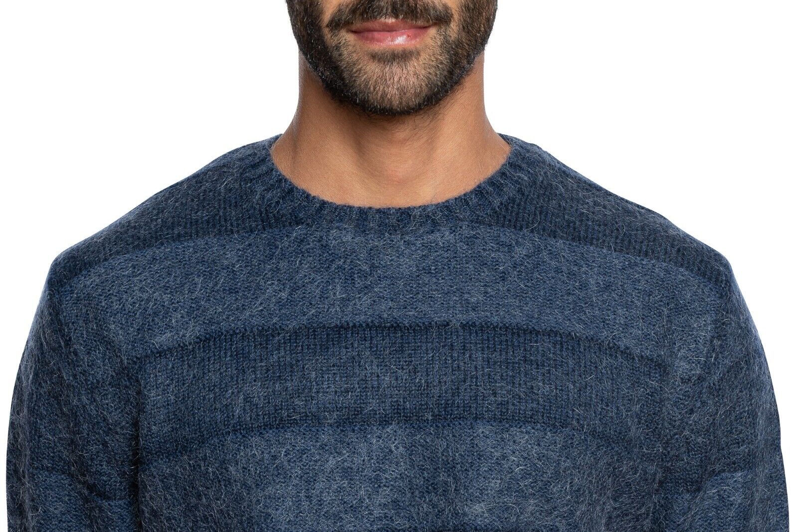430$ DELLA CIANA CASHMERE Sweater Crewneck Wool / Mohair Blue 40 US / 50 EU