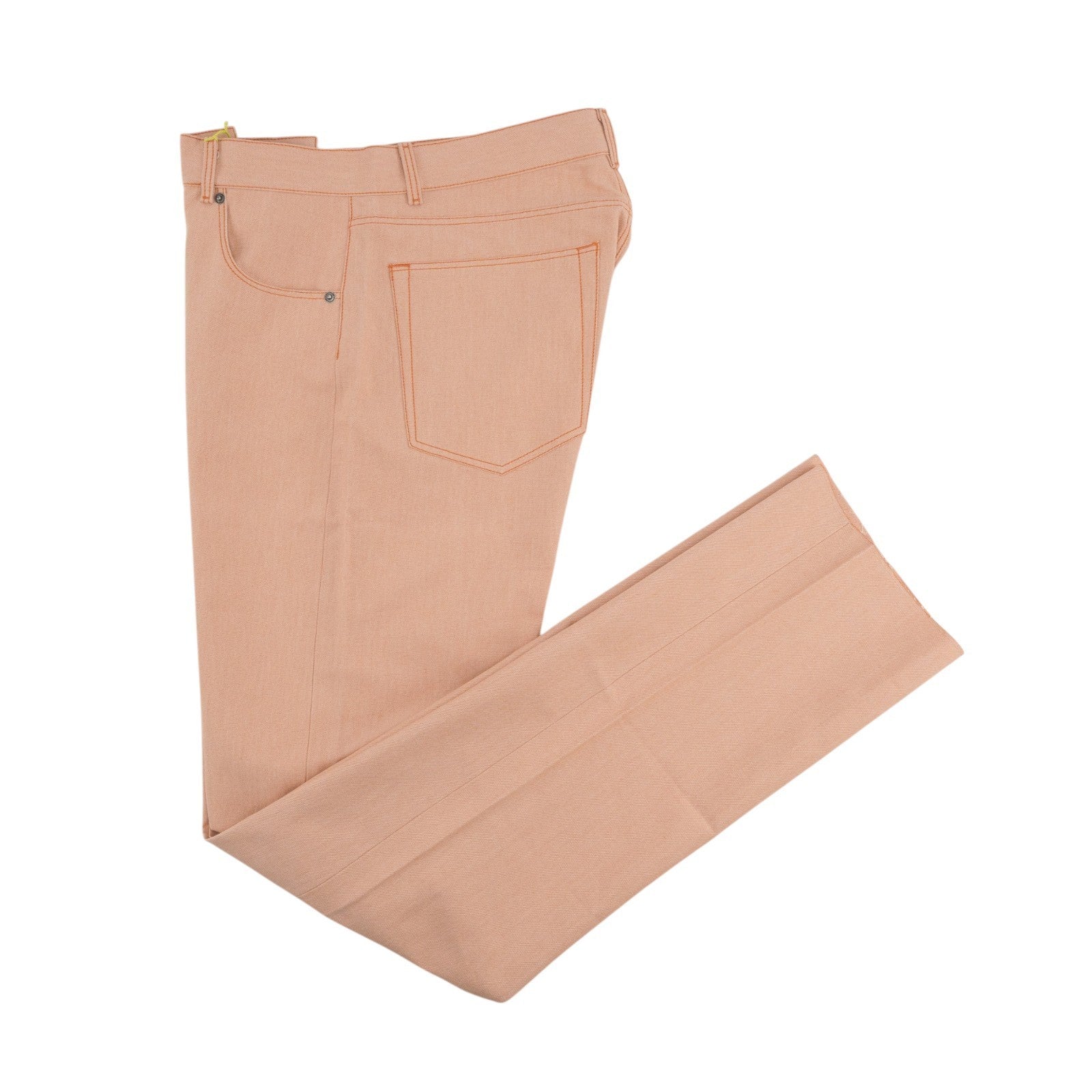 850$ ETRO MILANO Salmon Pink Cotton Denim Regular Wide Leg - Made in Italy
