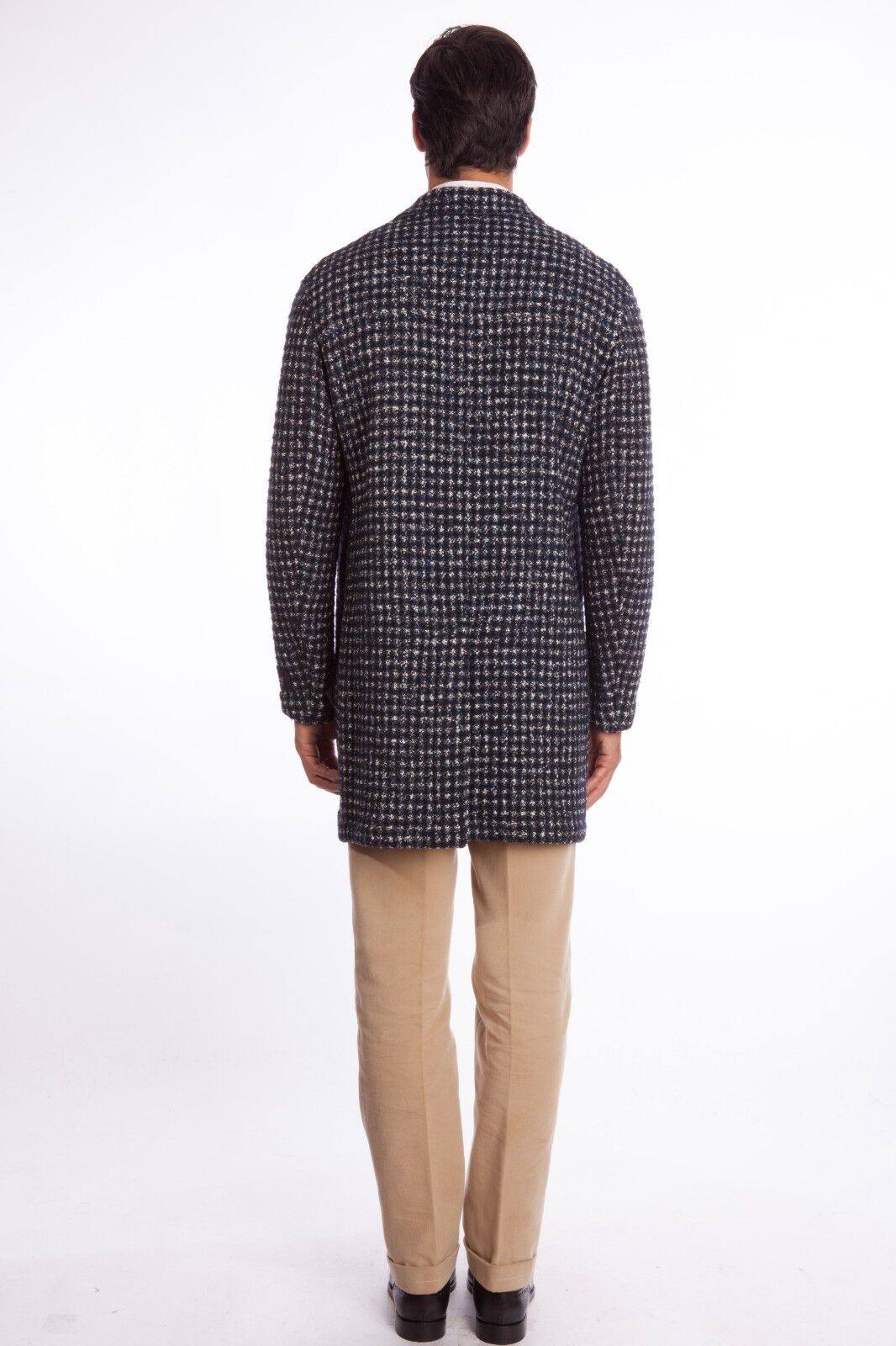 $2750 BELVEST Blue Wool Alpaca Mohair Cotton Silk Coat 40 US / 50 EU Drop 8R