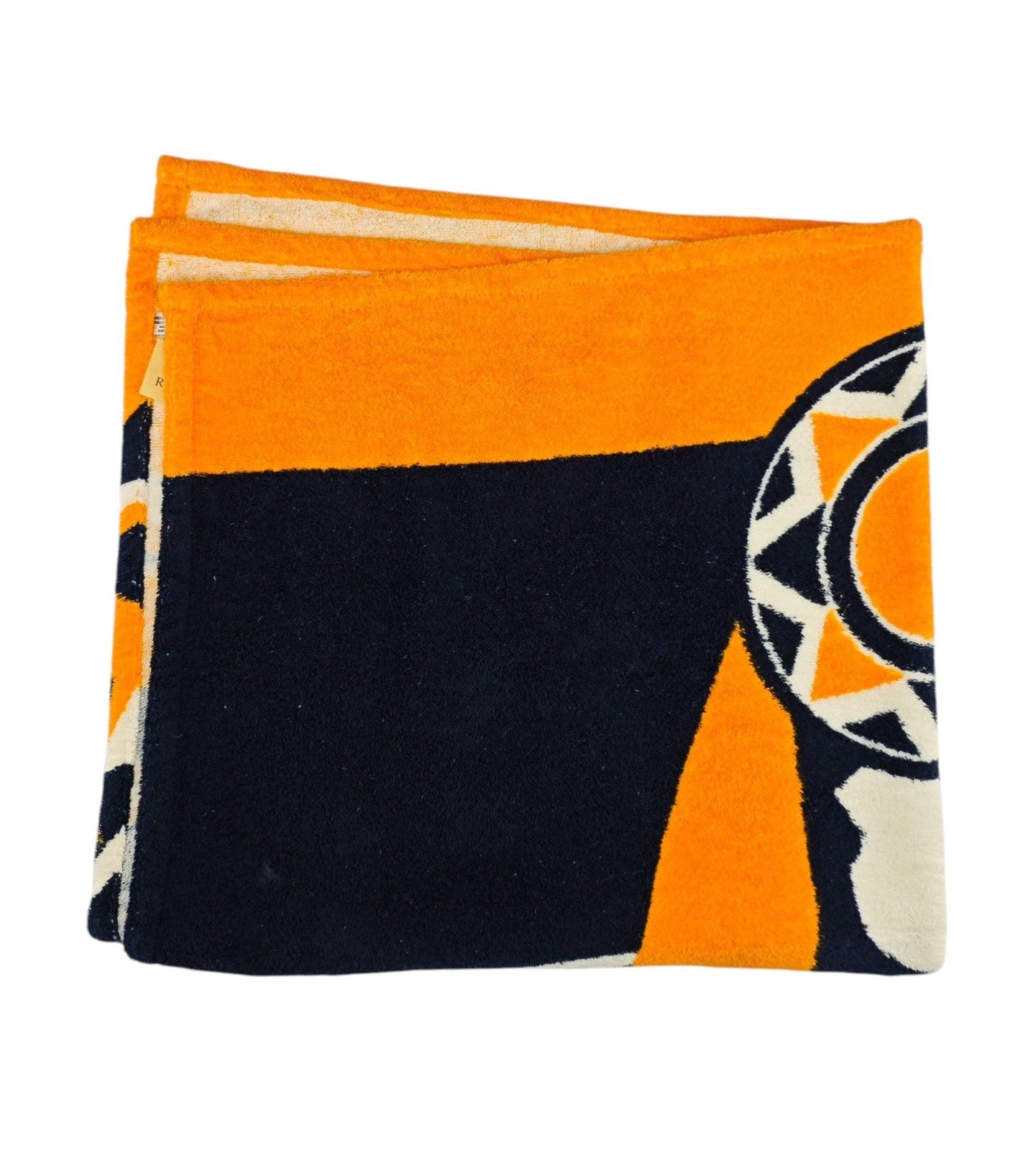 550$ RUBINACCI "Napoli " Nautical Beach Towel 100x180 cm Orange / Blue