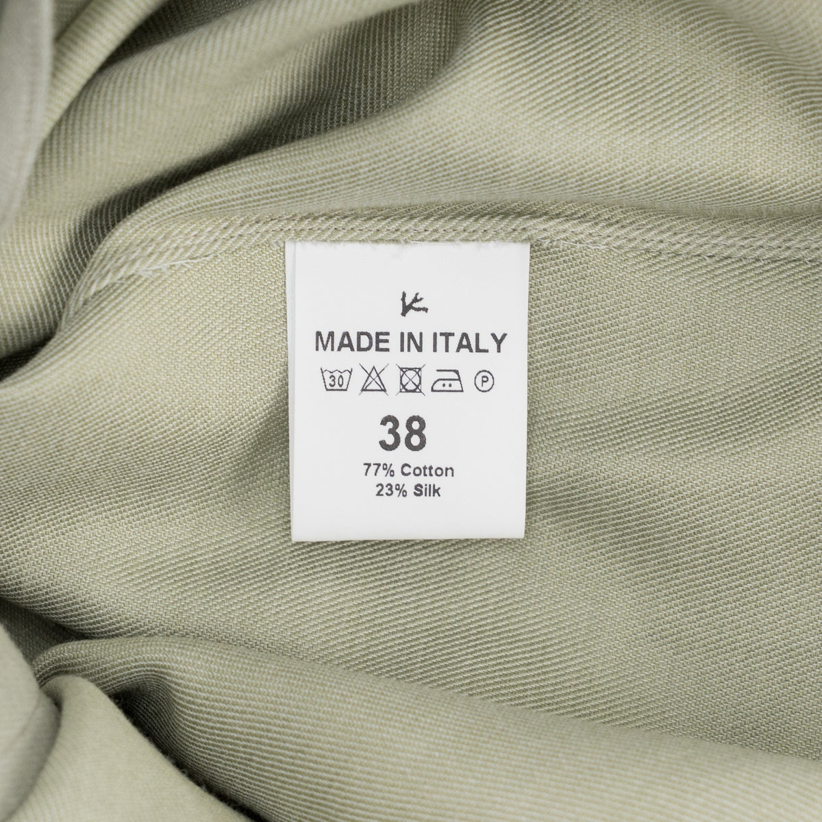 710$ ISAIA NAPOLI "Mix" Dress Shirt Pocket Light Green Twill Cotton 15 - 38