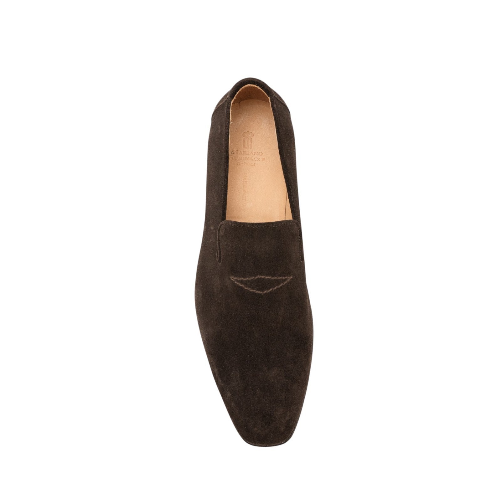 1050$ MARIANO RUBINACCI NAPOLI Slippers Loafers Shoes Dark Brown Suede