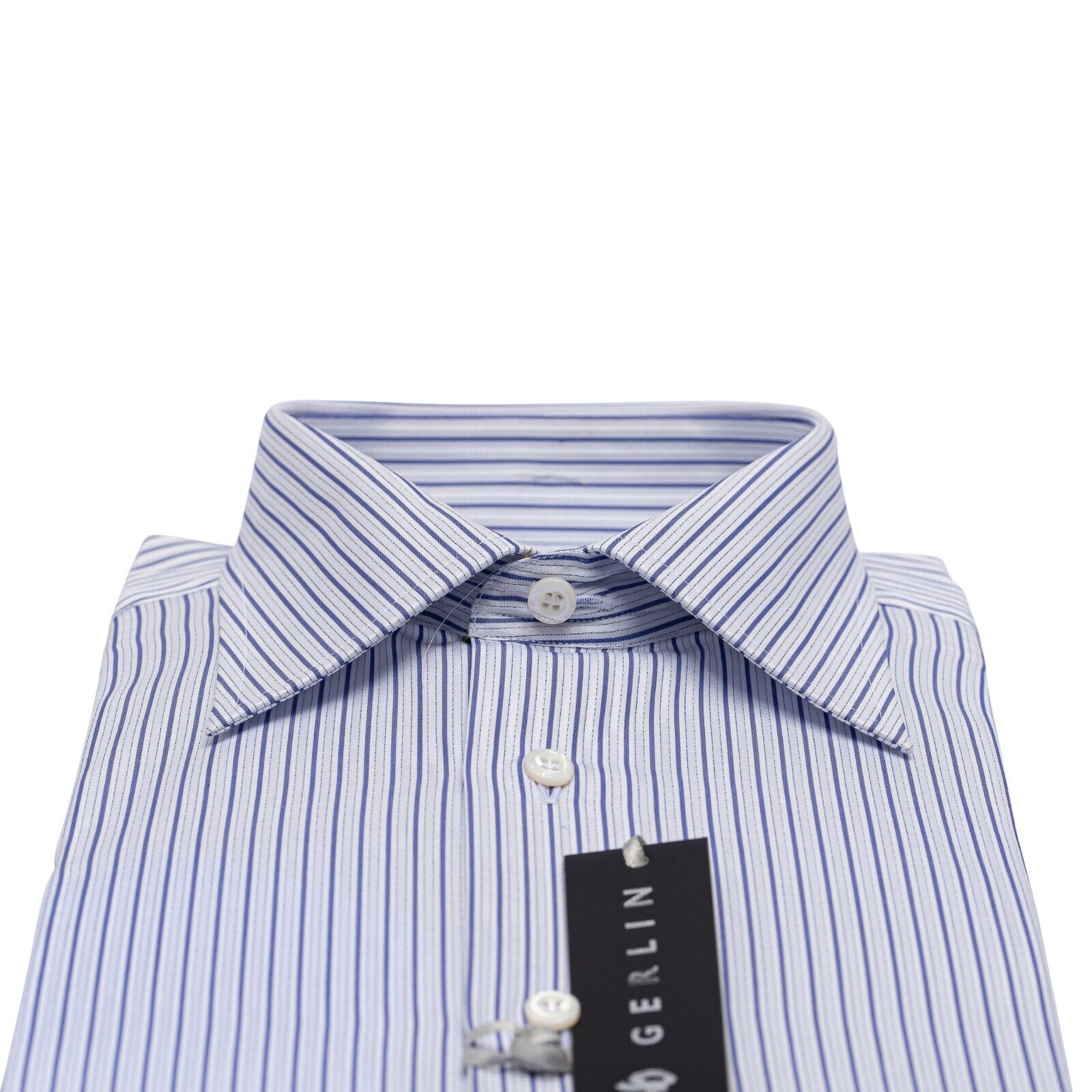 690$ LUXURY GERLIN Shirt Blue SUPRALUX ALUMO Cotton 16 - 41 2AD ZILLI