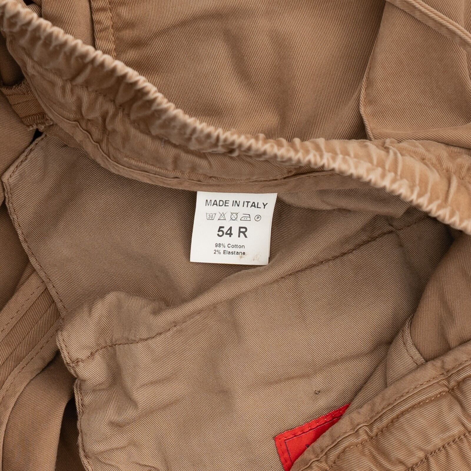 950$ ISAIA NAPOLI Tan Drawstring Trousers Pant Cotton Blend 28 US / 44 EU