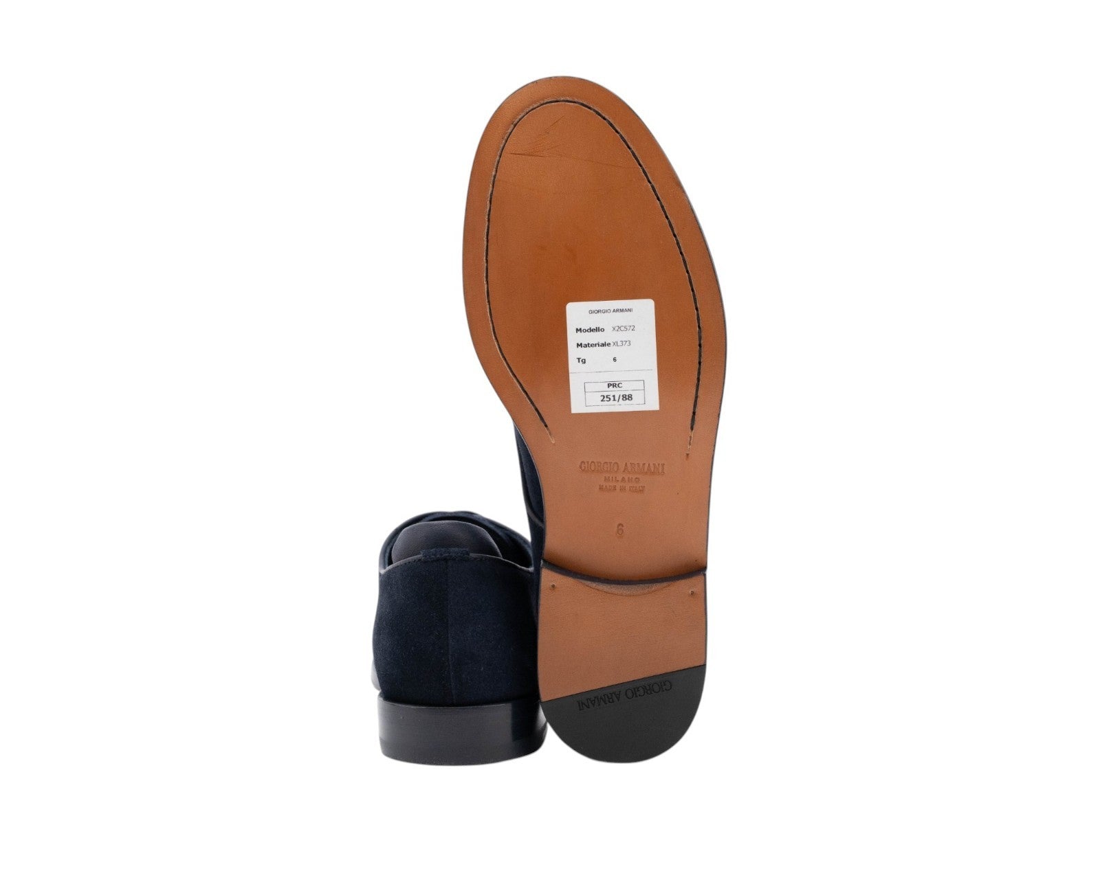 1120$ GIORGIO ARMANI Derby Shoes Blue Navy Suede 6 UK 7 US 40 IT