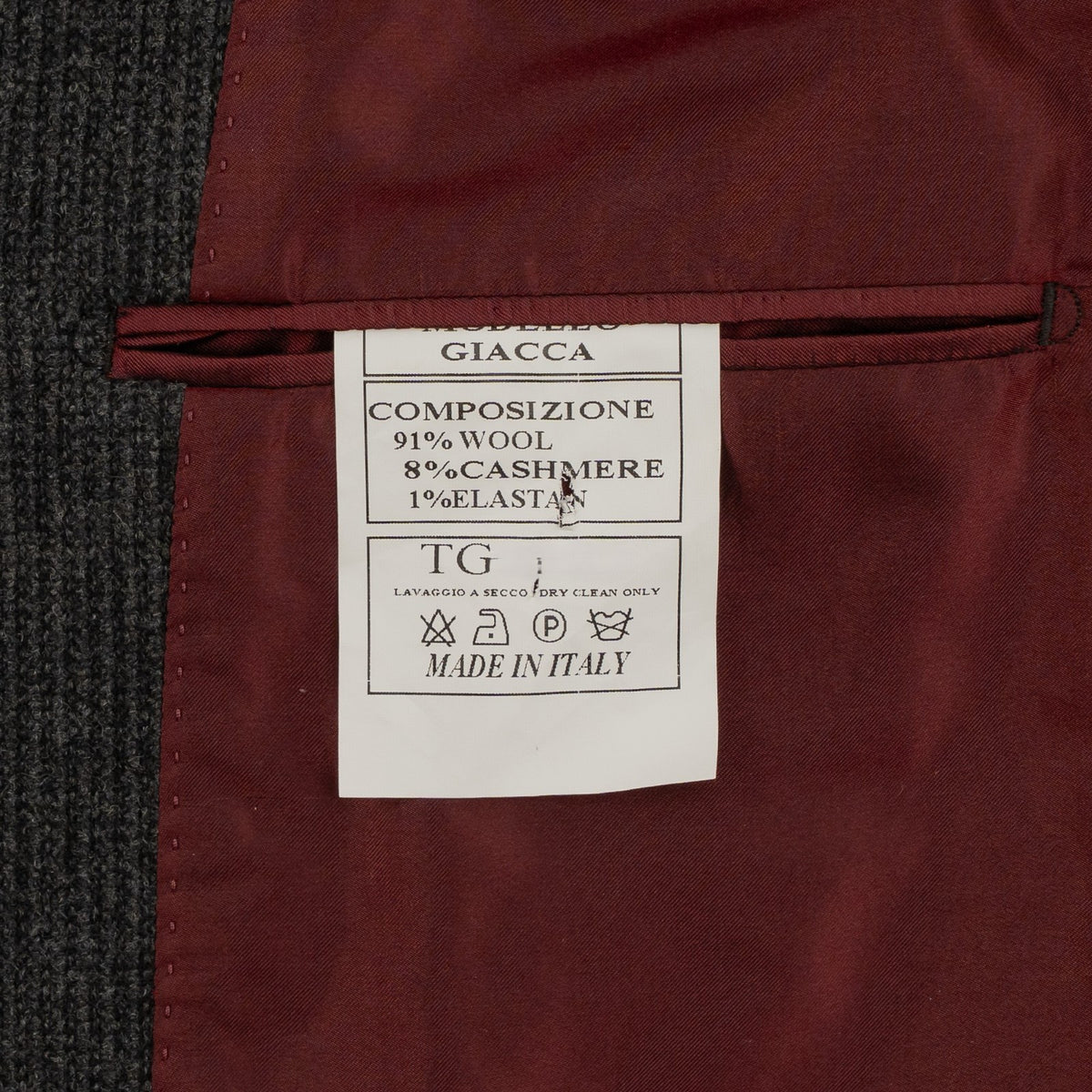 $1550 RUBINACCI NAPOLI Gray Jacket Sport Coat Wool Cashmere 44 US / 54 IT