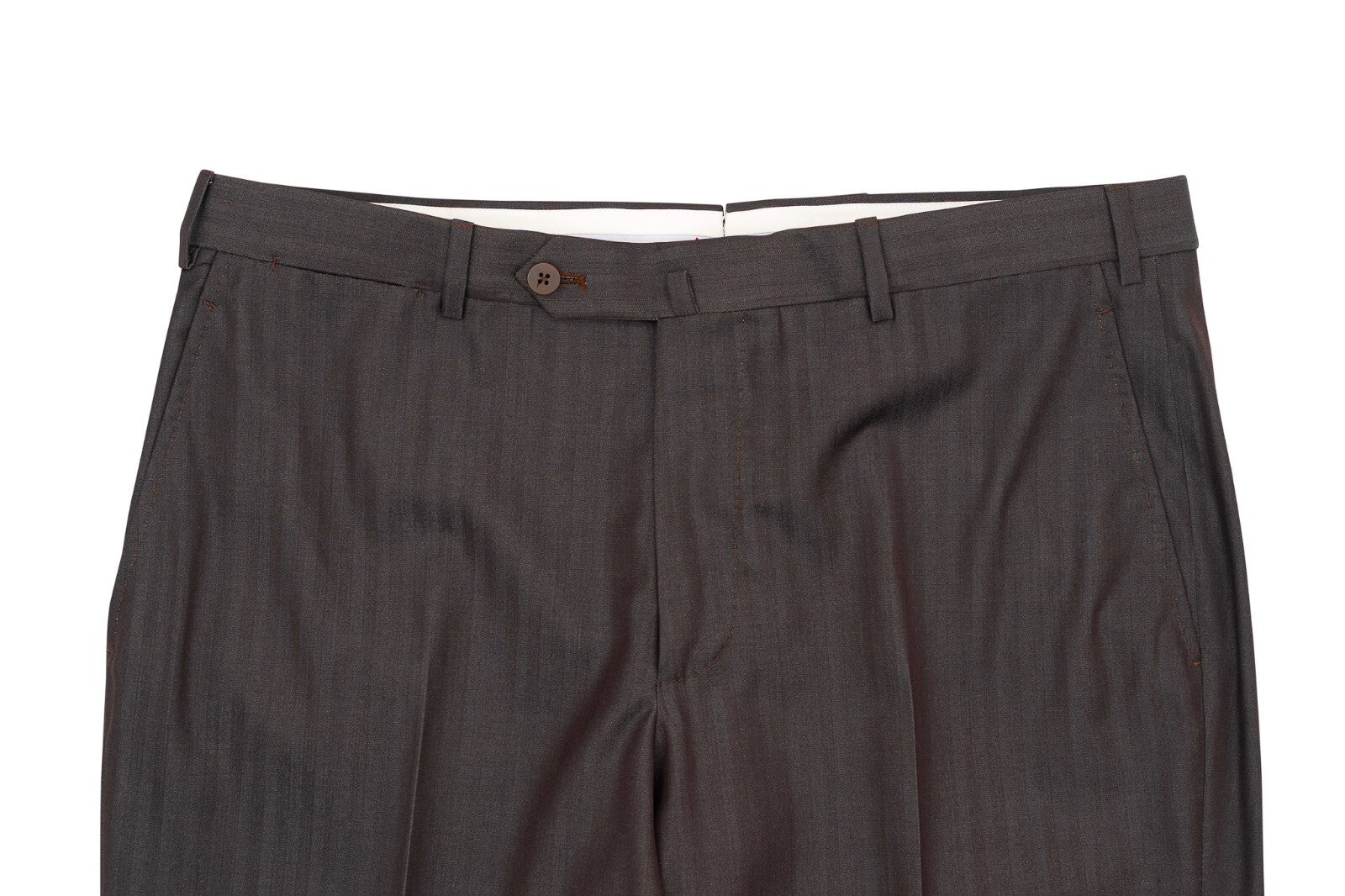 $5800 ISAIA NAPOLI Solaro Dark Brown Hand-Sewn Suit Wool 44 US / 54 EU 8R