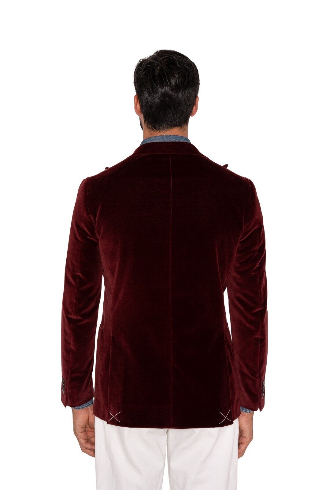 $1800 EIDOS by ISAIA NAPOLI Burgundy Sport Coat Smooth Velvet 38 US / 48 EU