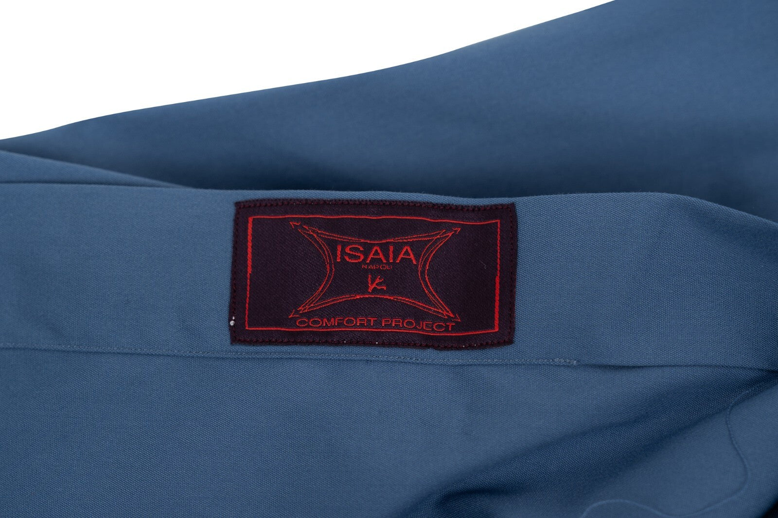 650$ ISAIA "Comfort Project" Petroleum Blue Hand-Sewn Dress Shirt Stretch Cotton