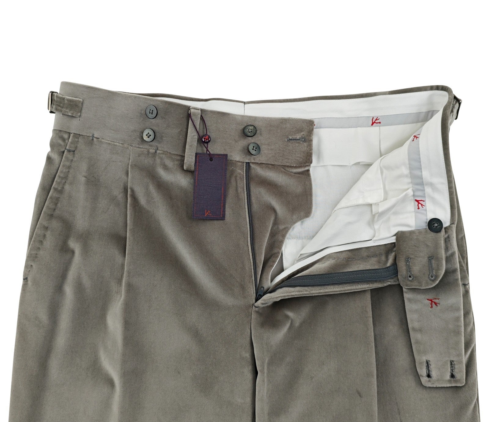 $6500 ISAIA NAPOLI "Amalfi" Gray Hand-Sewn Suit Velvet Cotton