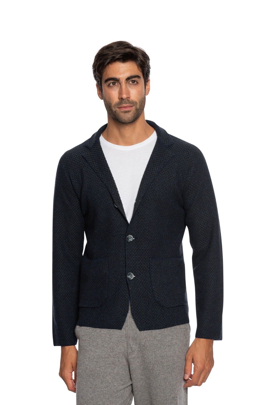$1650 FEDELI CASHMERE Cardigan Jacket Jacquard Knit 100% Cashmere 40 US / 50 EU