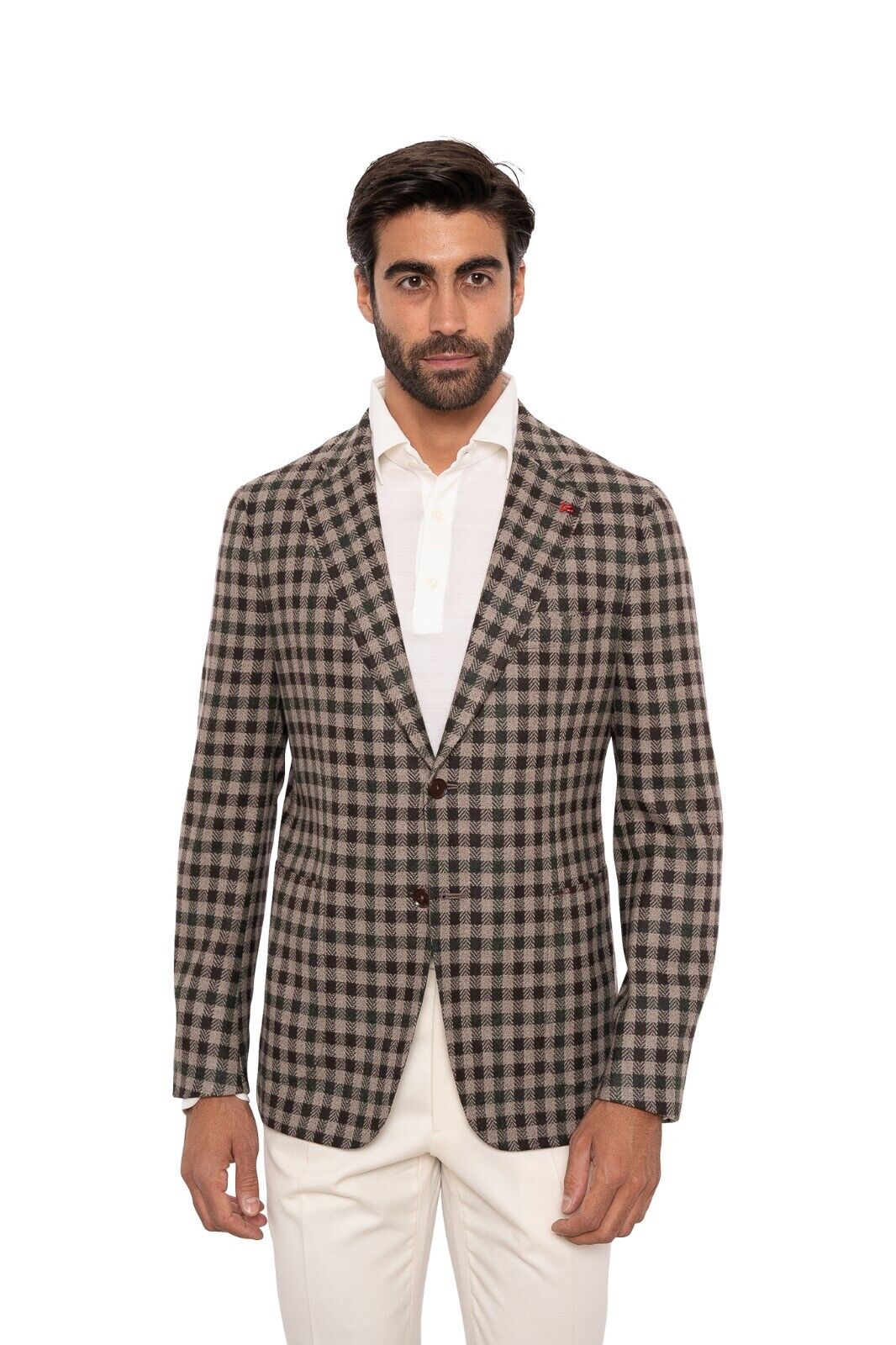 $5200 ISAIA Napoli Brown Checks Jacket Sport Coat Wool 40 US / 50 EU 8R