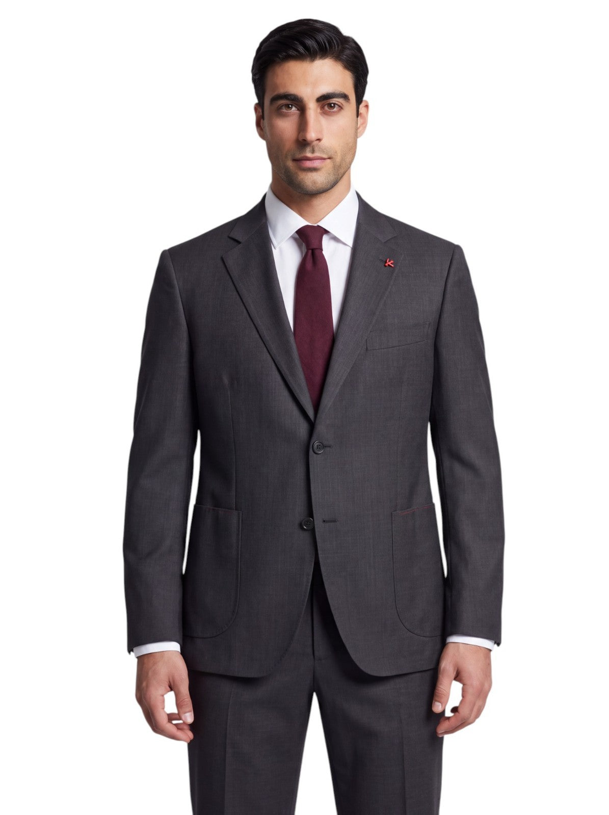 $6550 ISAIA NAPOLI "Capri" Charcoal Gray Suit Hand-Sewn Fine Wool Micro Checks