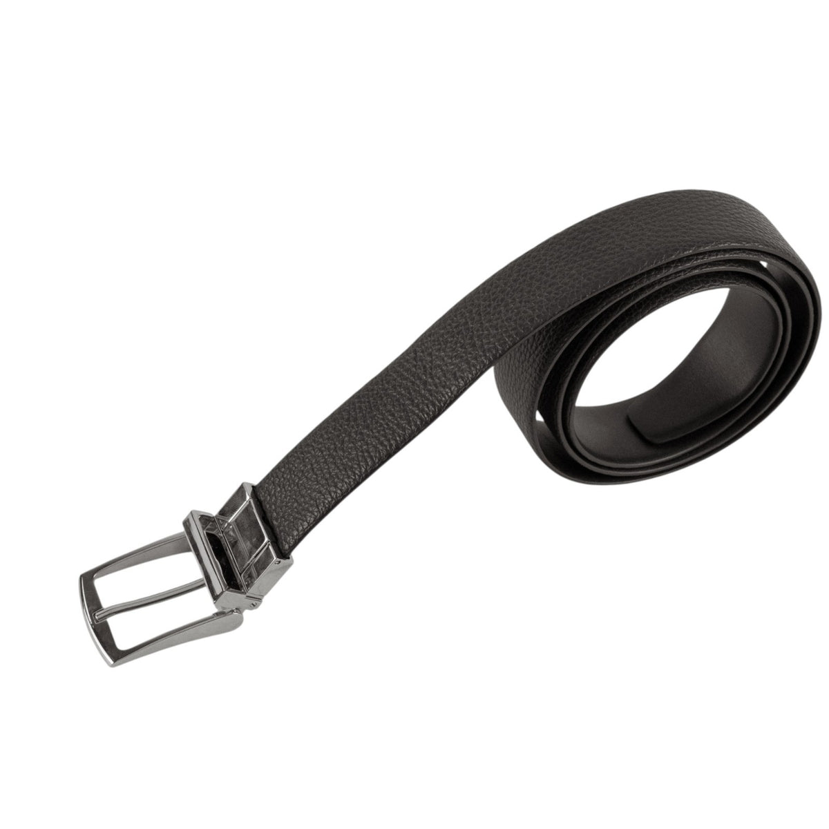 405$ GIORGIO ARMANI Belt Brown Black Grained Leather Engraved Buckle Size 110