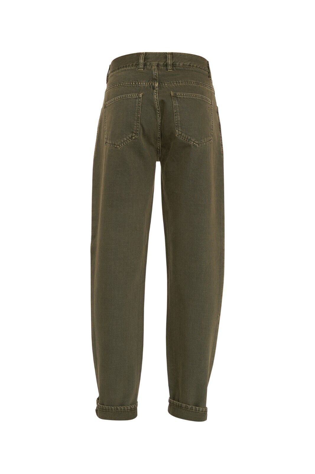 690$ ISAIA "Barchetta Denim" Trouser Pant Drill Dyed Cotton Green 36 US / 52 EU