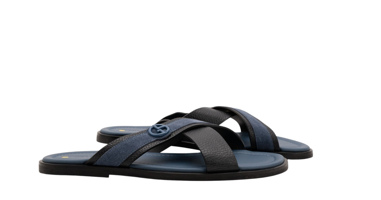 970$ GIORGIO ARMANI Sandals Shoes Ocean Blue Suede Leather 9 UK / 10 US / 43 IT