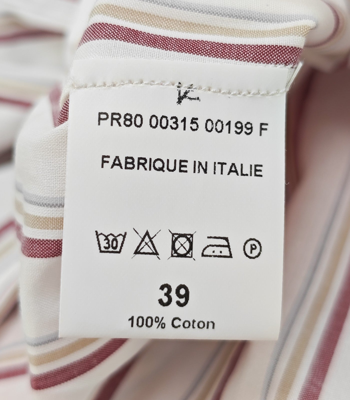 730$ ISAIA NAPOLI "Mix" Dress Shirt White Striped Fine Cotton 15.5 - 39