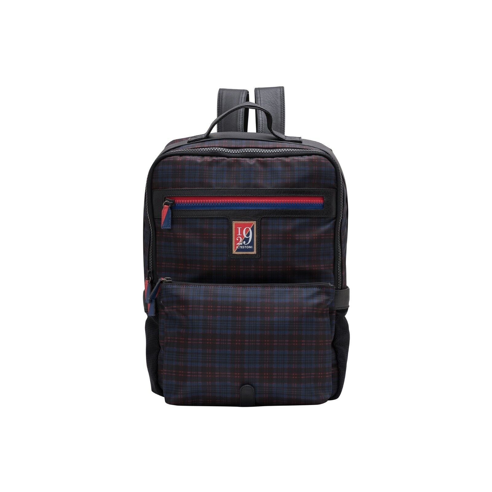 $445 Testoni I29 Bologna Backpack Calf + Techno Scottish + Detachable Pochette