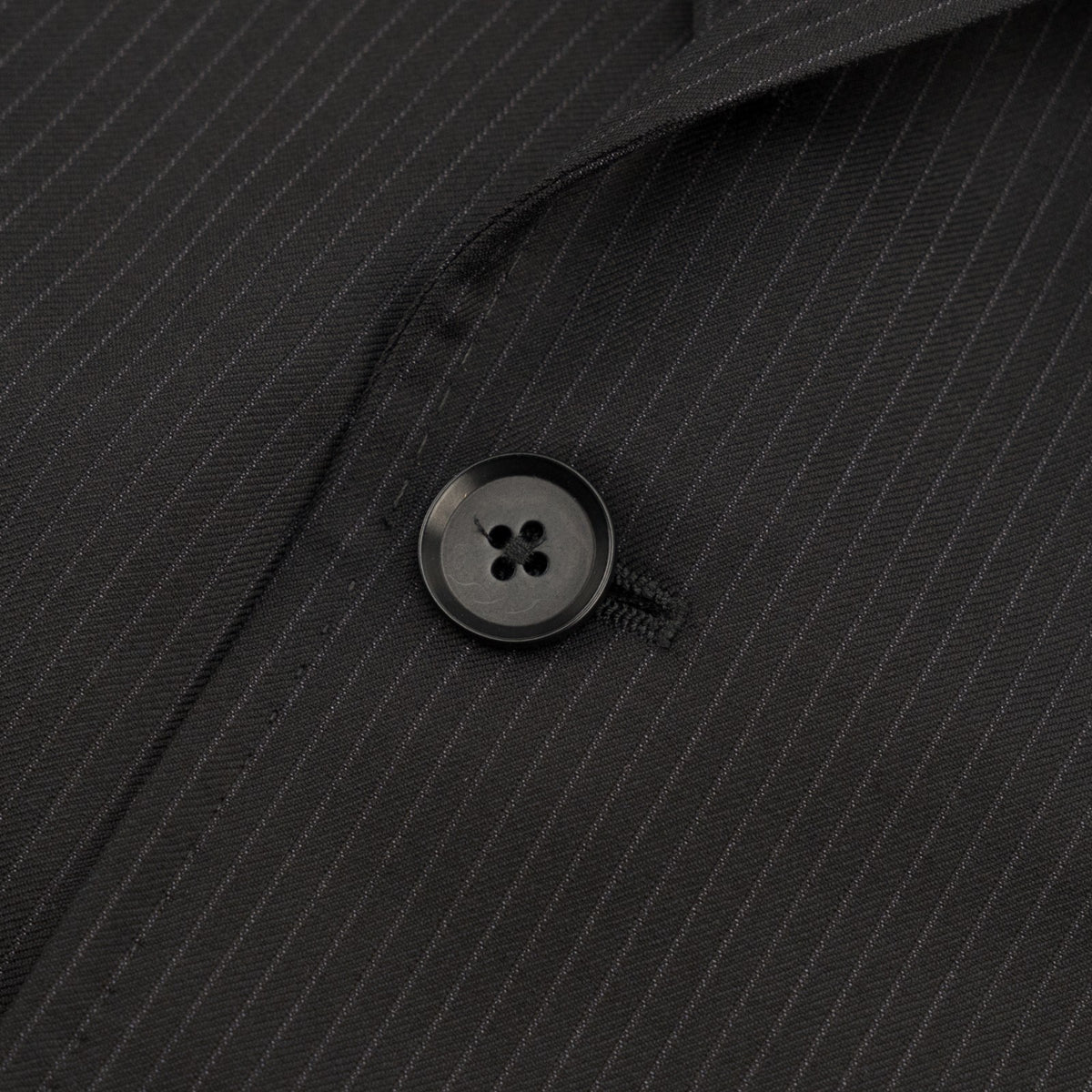 $6850 ISAIA NAPOLI "Capri" Black Suit Hand-Sewn Fine Wool Striped 8R