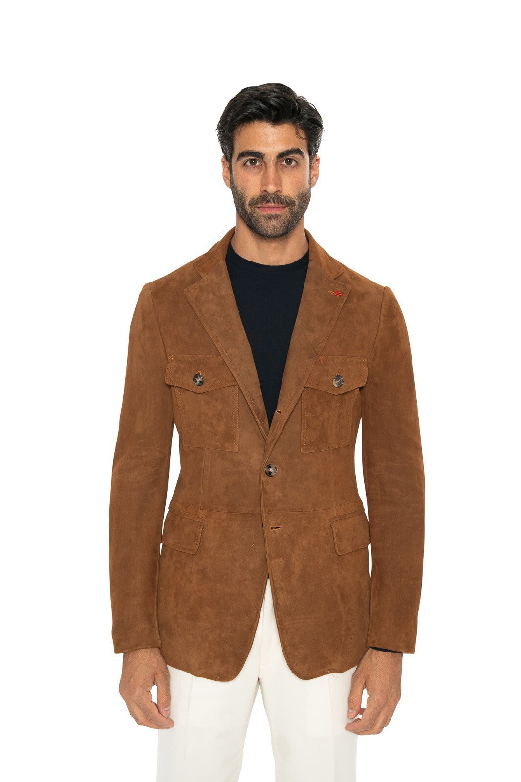 6800$ ISAIA Camel Safari Jacket Suede 100% Lambskin Leather 38 US 48 EU