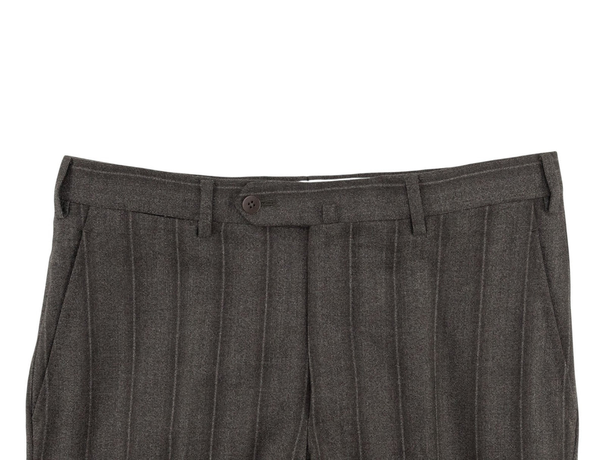 $6850 ISAIA NAPOLI "Marechiaro" Brown / Gray Suit Hand-Sewn Wool Striped